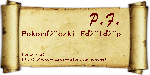 Pokoráczki Fülöp névjegykártya